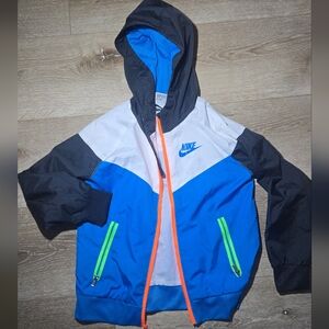 Nike Blue & Black Windbreaker Jacket with Neon Zippers